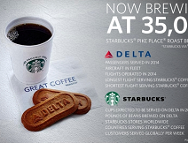 デルタ航空、機内でスターバックス コーヒーの提供開始