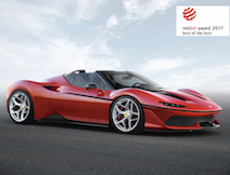 フェラーリJ50、Red Dotデザインアワード最優秀デザイン賞を受賞
